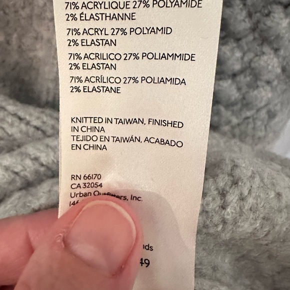 FREE PEOPLE XS Bradley Textured grey crop roll neck acrylic woman sweater boho - Picture 12 of 15